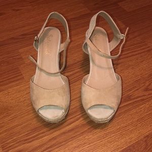 Tan wedge sandal